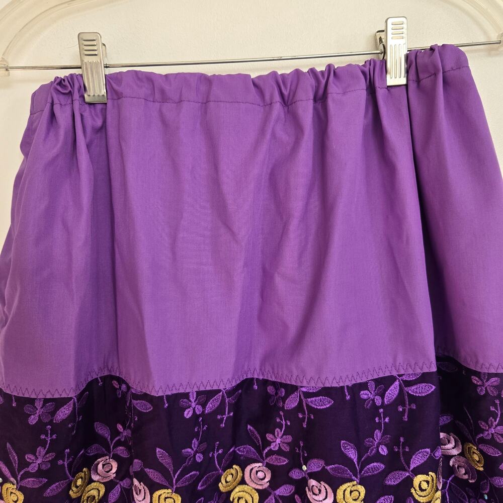 Fairy Women Peasant Skirt Crochet Floral Patchwork Sheer Feminine Medium - Picture 4 of 10